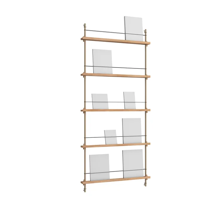 Magazine Shelving suporte para revistas - Carvalho-warm grey, 85x180x7 cm, MS.180.1 - MOEBE