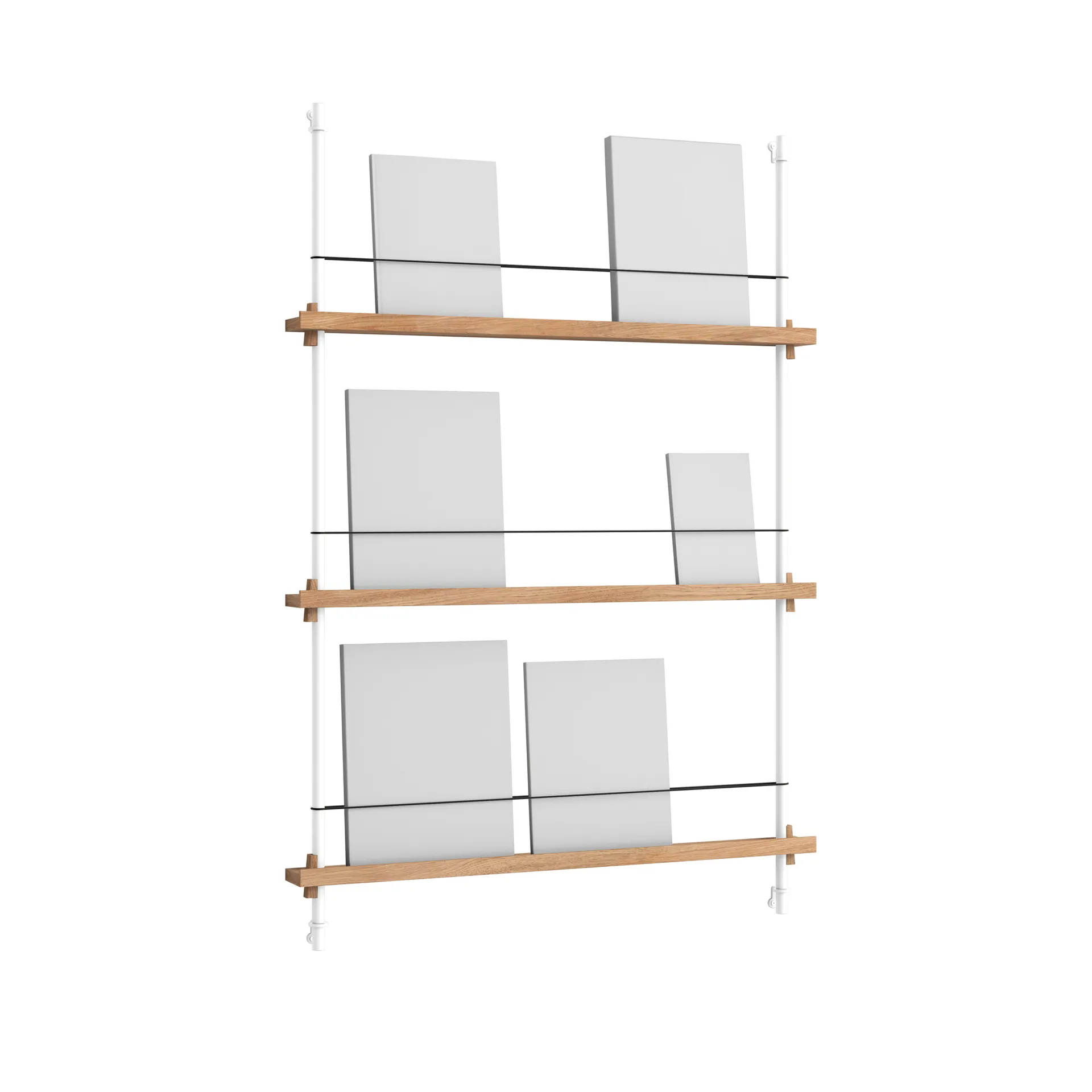 Magazine Shelving suporte para revistas, Carvalho-white, 85x115x7 cm, MS.115.1 MOEBE