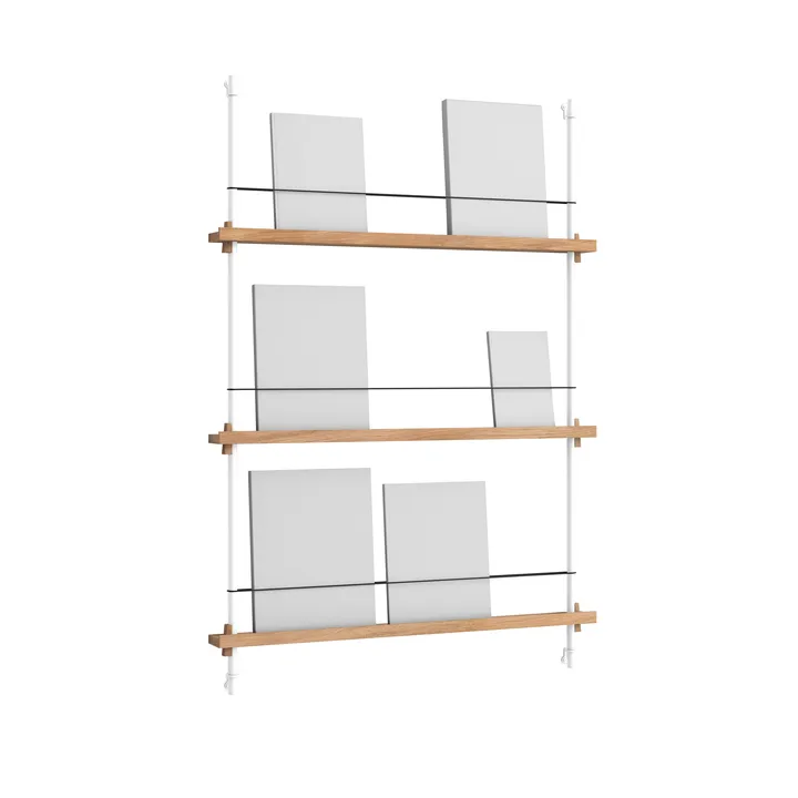 Magazine Shelving suporte para revistas - Carvalho-white, 85x115x7 cm, MS.115.1 - MOEBE
