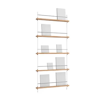 Magazine Shelving suporte para revistas - Carvalho-white, 85x180x7 cm, MS.180.1 - MOEBE