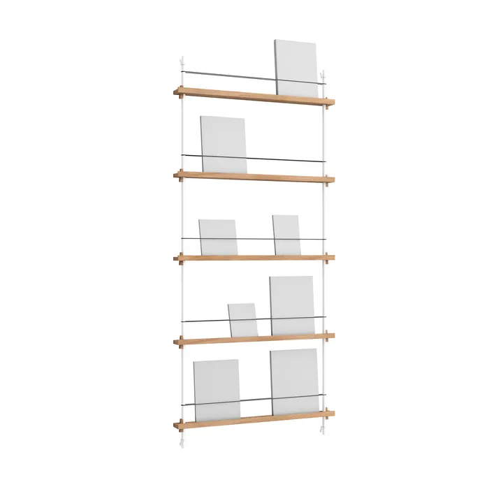 Magazine Shelving suporte para revistas - Carvalho-white, 85x180x7 cm, MS.180.1 - MOEBE