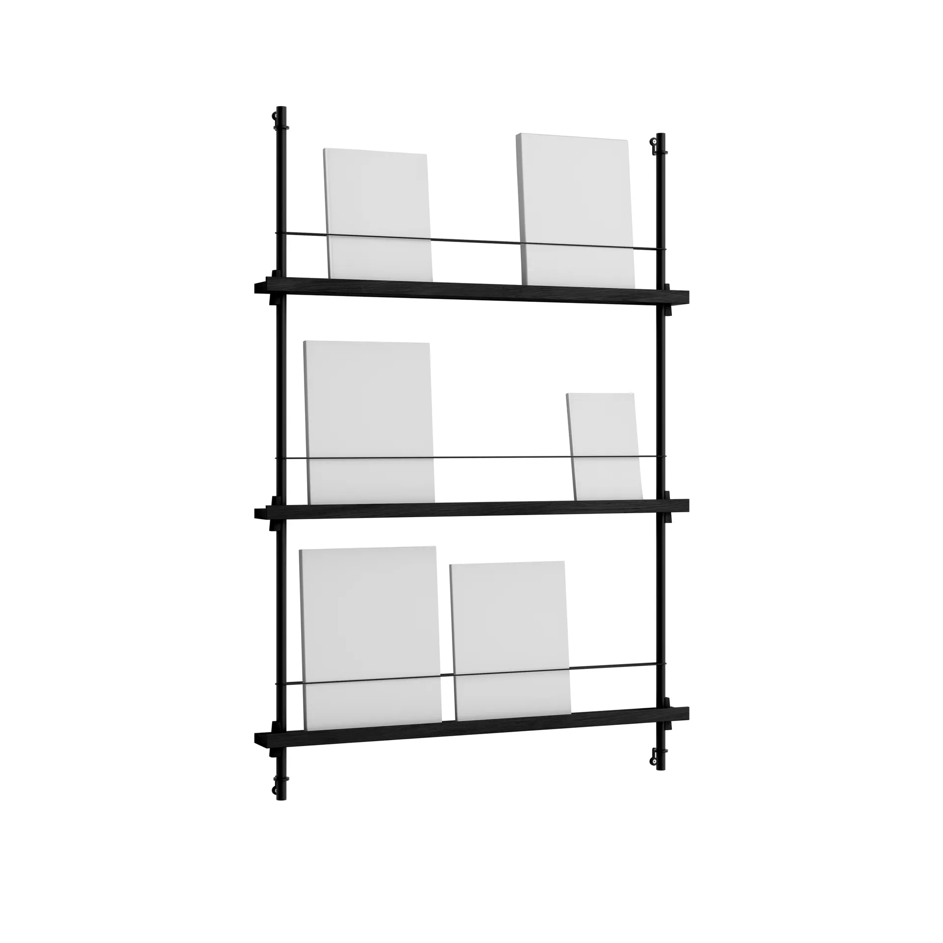 Magazine Shelving suporte para revistas, Preto, 85x115x7 cm, MS.115.1 MOEBE