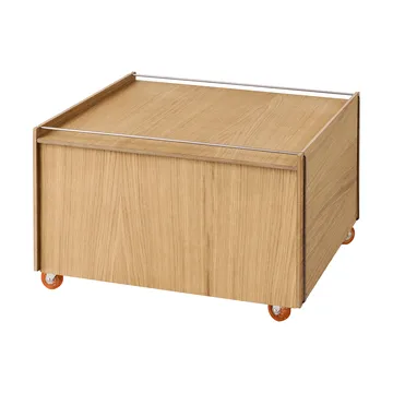 Moebe Storage Chest mesa de centro com arrumação - Carvalho oleado-aço inoxidável, 60x61x38.2 cm - MOEBE