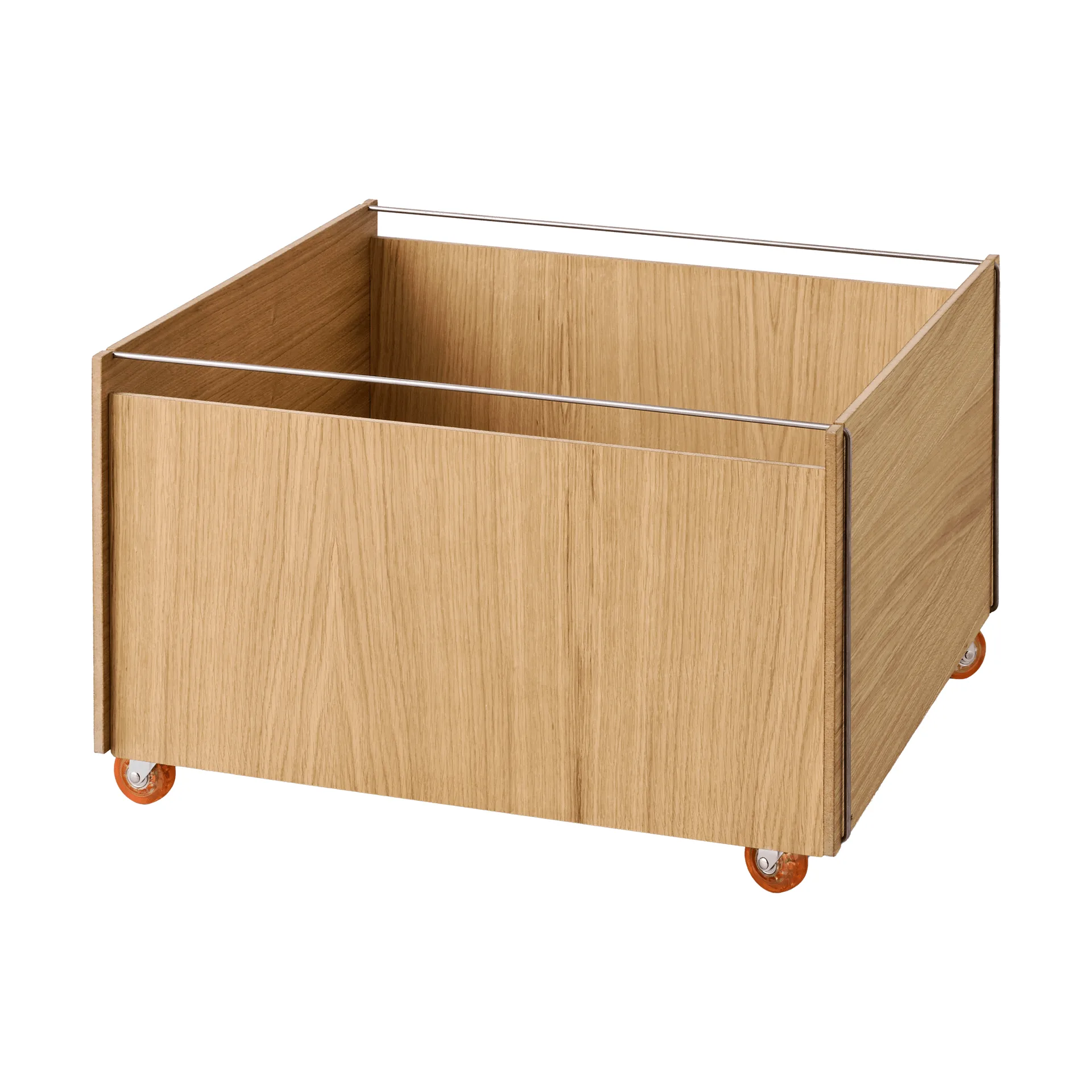 Moebe Storage Chest mesa de centro com arrumação, Carvalho oleado-aço inoxidável, 60x61x38.2 cm MOEBE