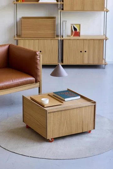 Moebe Storage Chest mesa de centro com arrumação - Carvalho oleado-preto, 60x61x38.2 cm - MOEBE