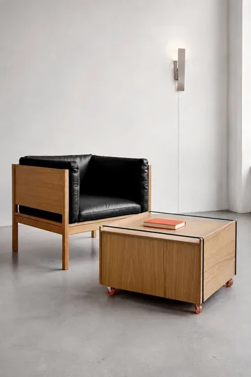 Moebe Storage Chest mesa de centro com arrumação - Carvalho oleado-preto, 60x61x38.2 cm - MOEBE