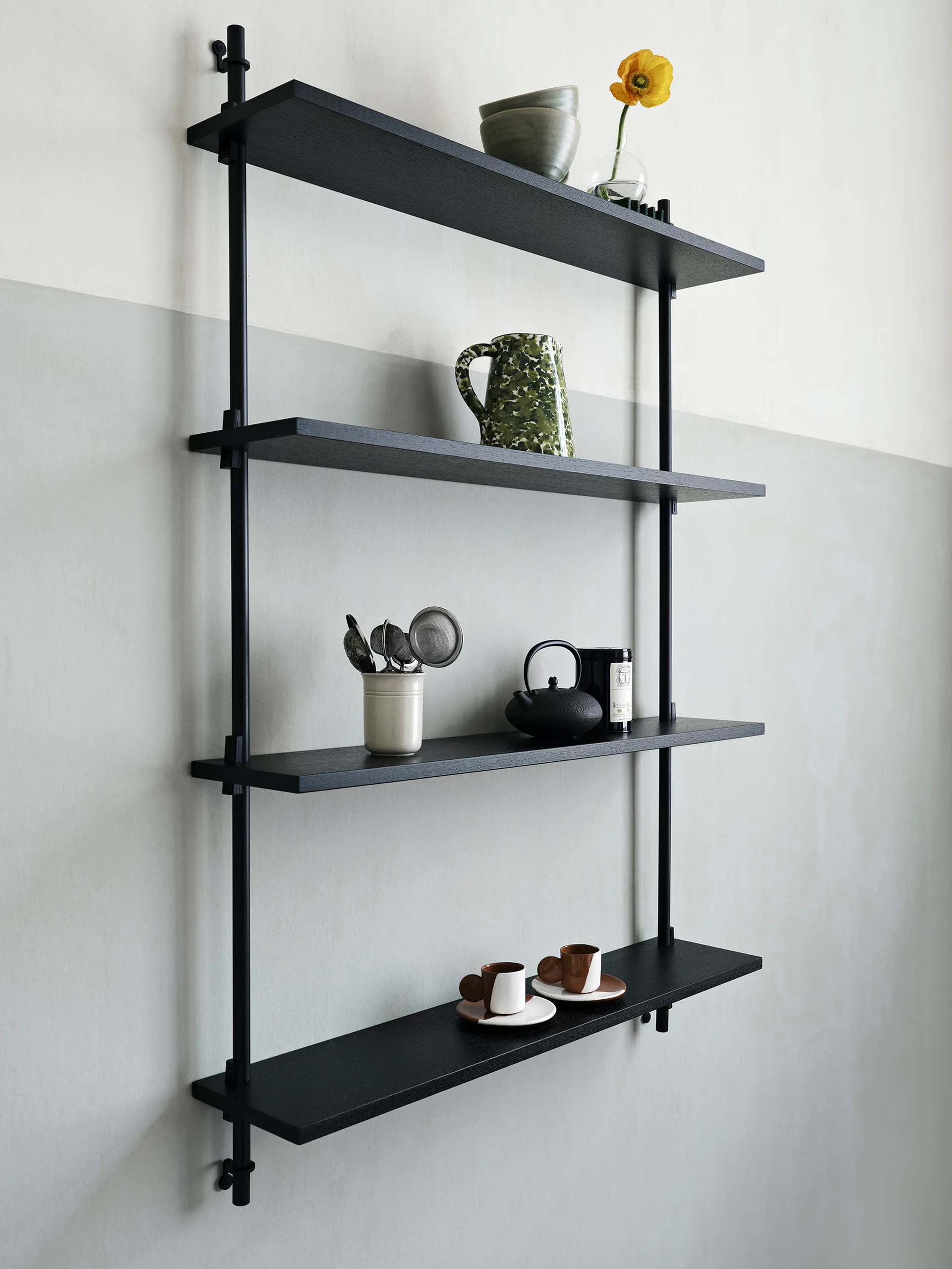 Prateleira de parede Wall Shelving, Carvalho fumado-warm grey, 92x115x17,5 cm, WS.115.1 MOEBE