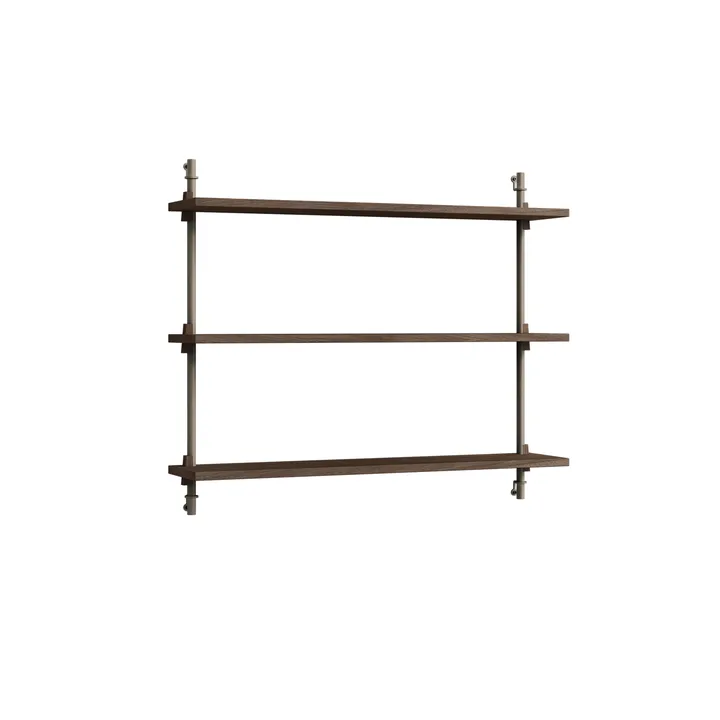 Prateleira de parede Wall Shelving - Carvalho fumado-warm grey, 92x65x17,5 cm, WS.65.1 - MOEBE