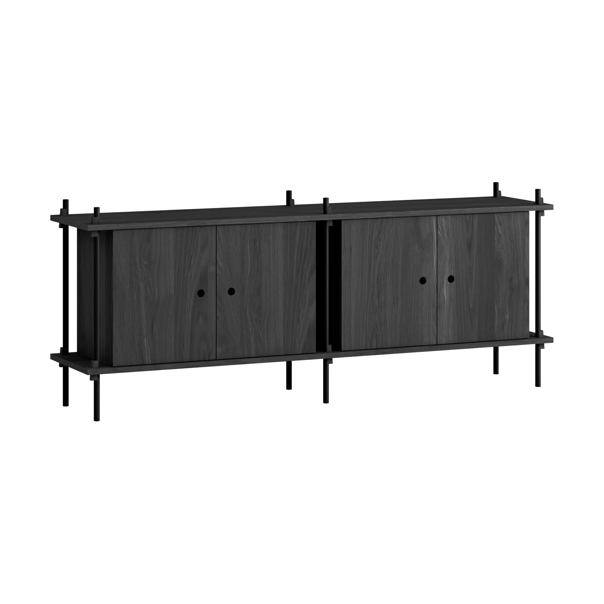 Shelving System aparador, Preto, 163x65x35 cm, S.65.2.D MOEBE
