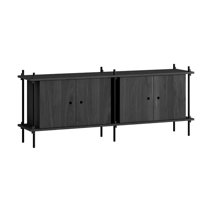 Shelving System aparador - Preto, 163x65x35 cm, S.65.2.D - MOEBE