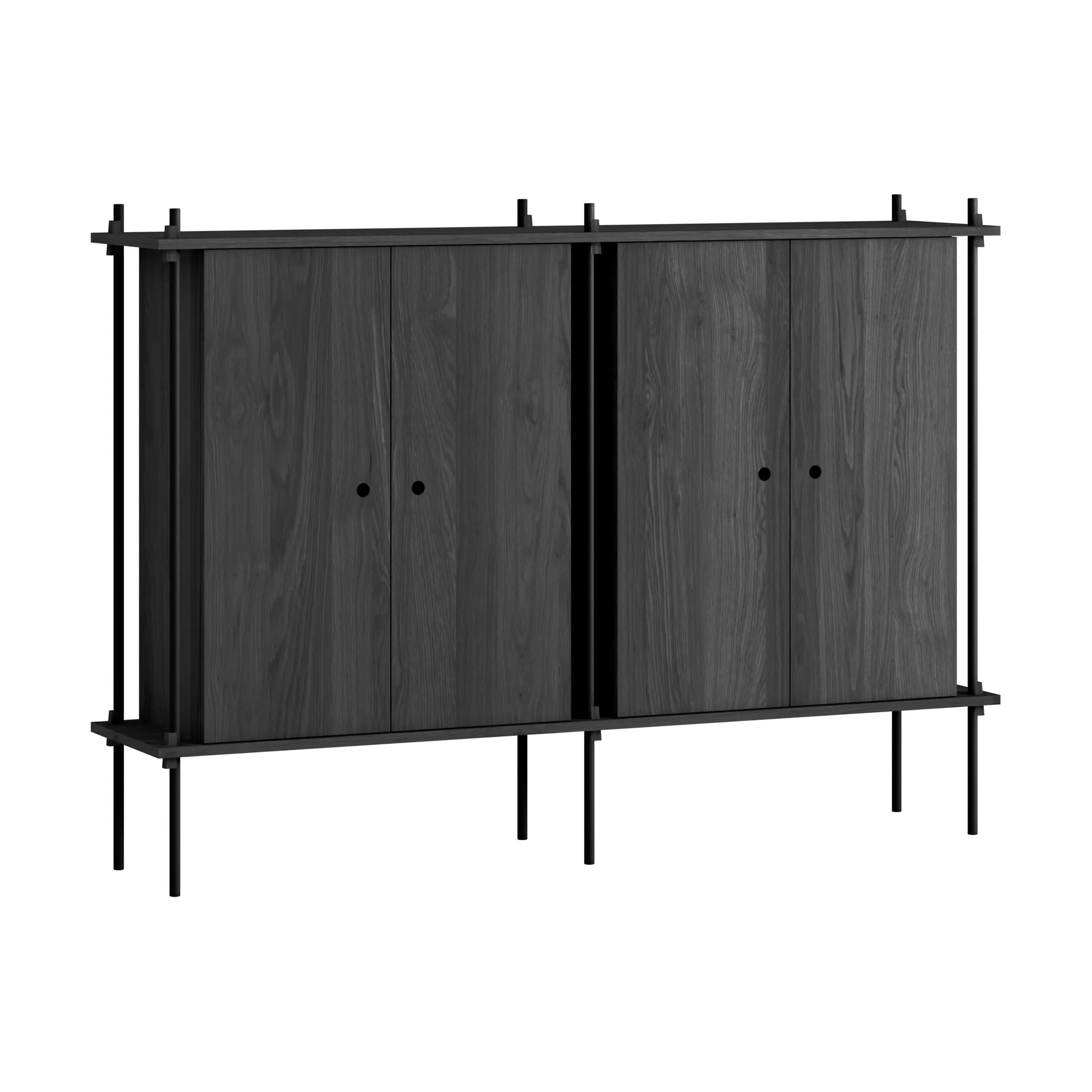 Shelving System Cabinet armário, Preto, 163x115x35 cm, S.115.2.E MOEBE