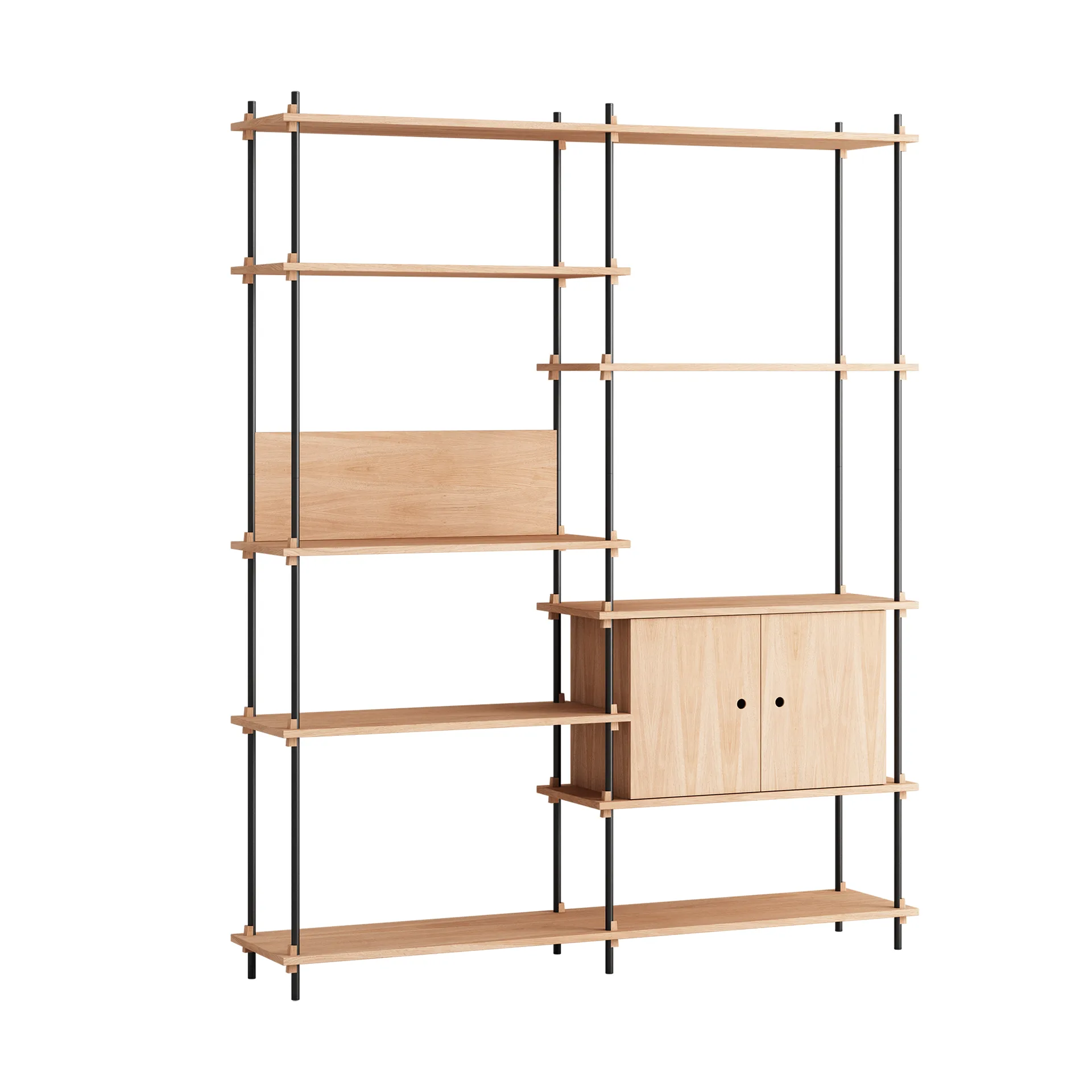 Shelving System estante com armário, Carvalho-black, 163x200x35 cm, S.200.2.C MOEBE