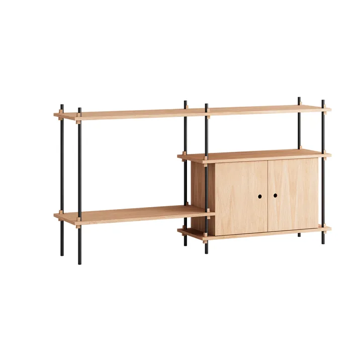 Shelving System estante com armário - Carvalho-black, 163x85x35 cm, S.85.2.C - MOEBE