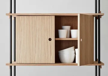 Shelving System estante com armário - Carvalho fumado-warm grey, 163x200x35 cm, S.200.2.C - MOEBE