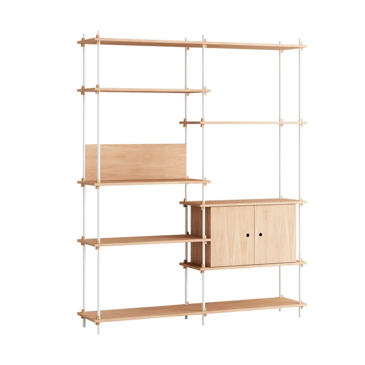 Shelving System estante com armário - Carvalho-white, 163x200x35 cm, S.200.2.C - MOEBE