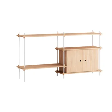 Shelving System estante com armário - Carvalho-white, 163x85x35 cm, S.85.2.C - MOEBE