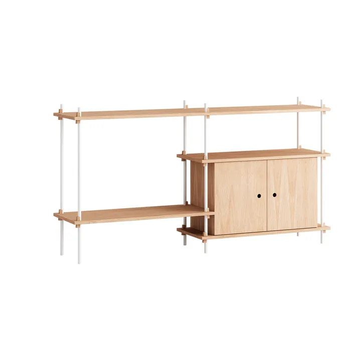 Shelving System estante com armário - Carvalho-white, 163x85x35 cm, S.85.2.C - MOEBE