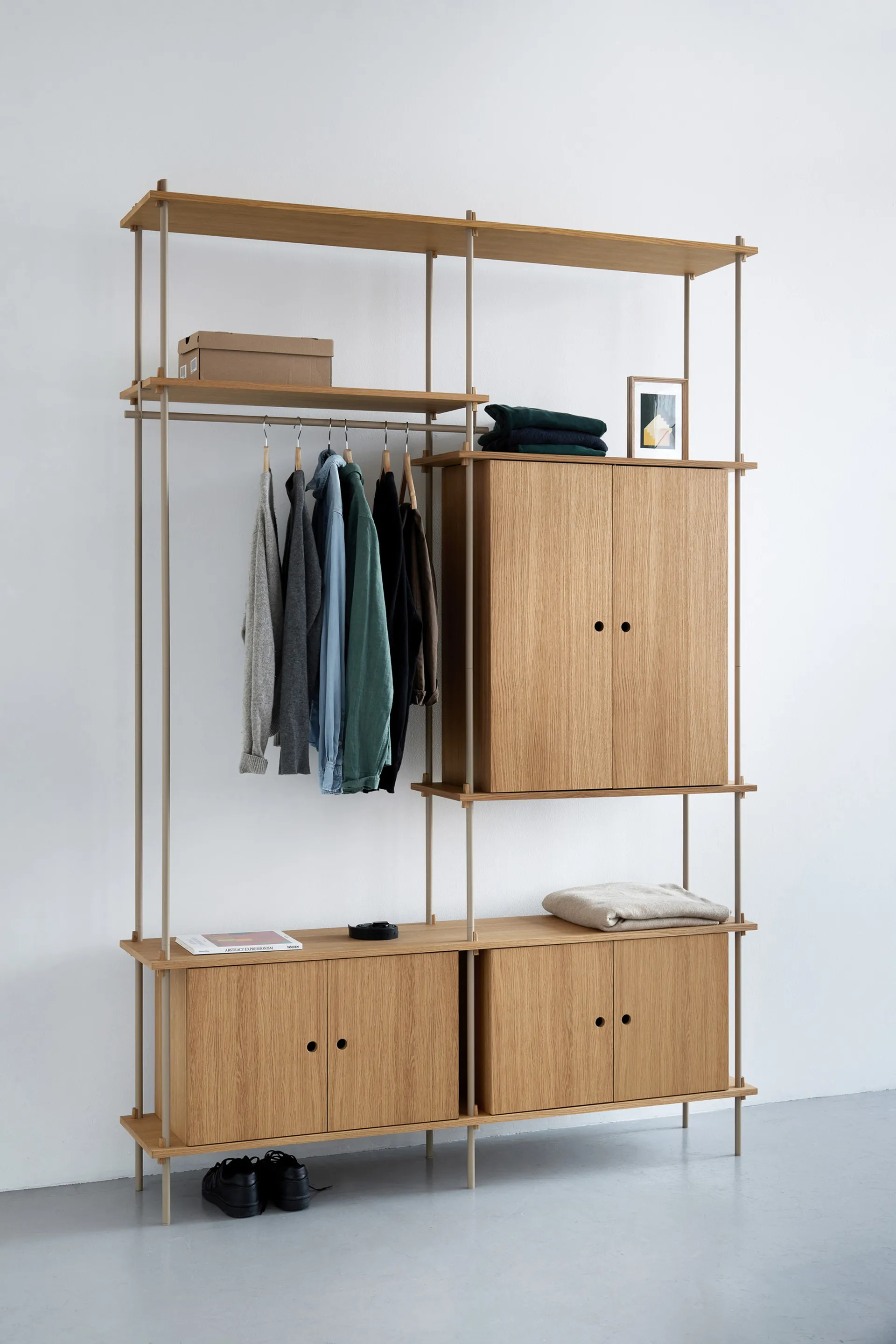 Shelving System estante com armário, Preto, 163x85x35 cm, S.85.2.C MOEBE