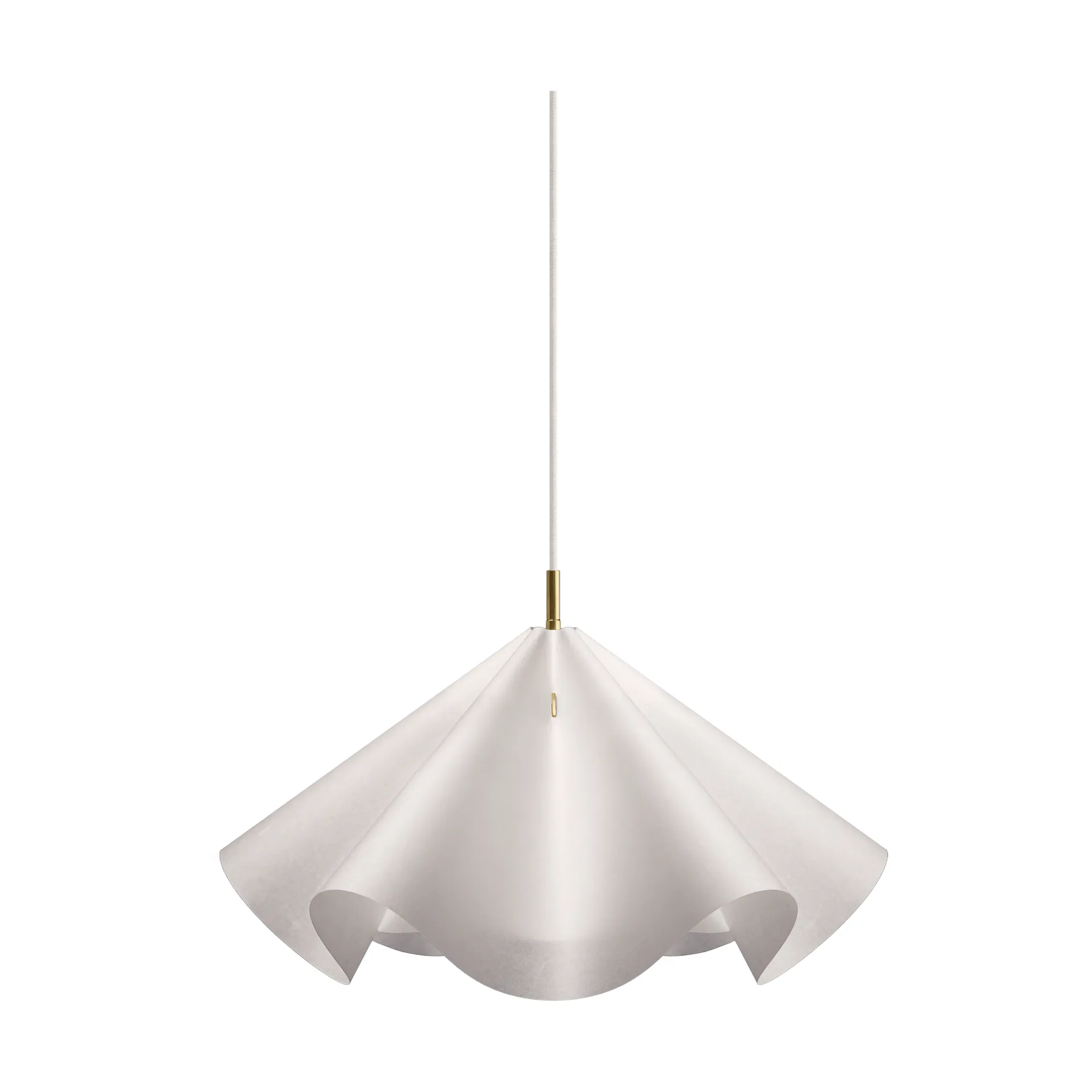 Sinuate candeeiro pendente, White-brass, médio Ø60x30 cm MOEBE