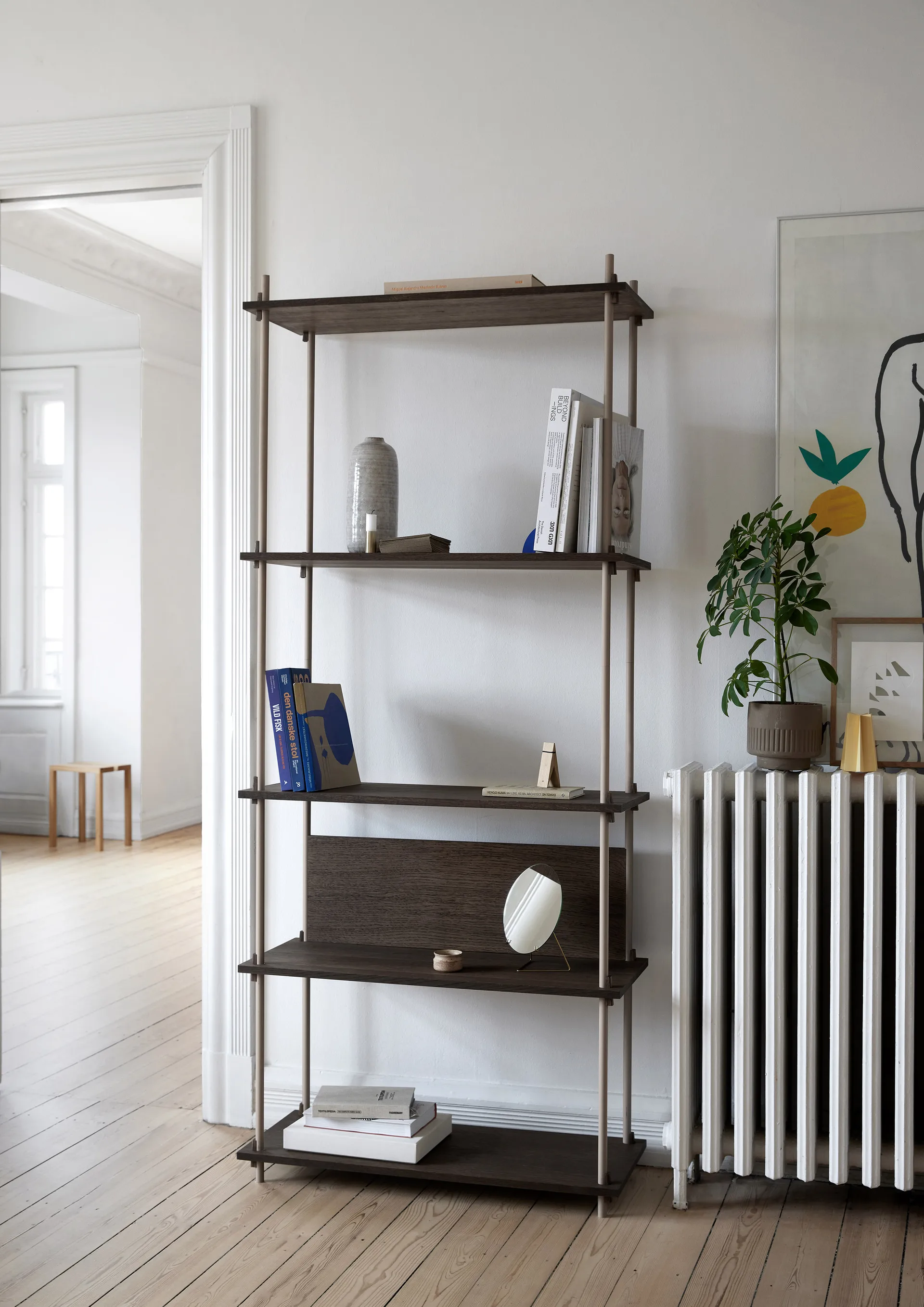 Sistema de prateleiras classic hylla, Carvalho fumado-black, 86x200x35 cm, S.200.1.A MOEBE