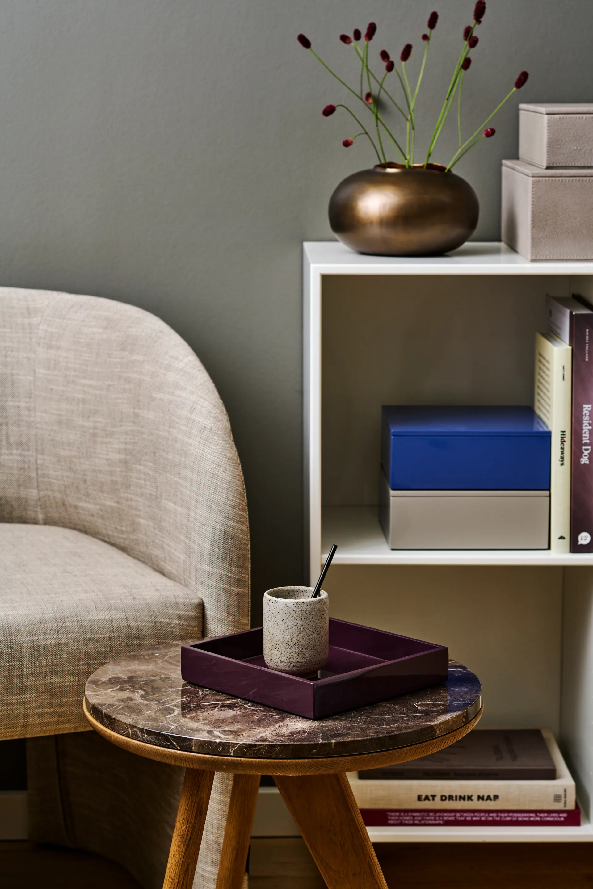 Caixa de armazenamento Lux lacada 19x19x7 cm, Ultramarin Mojoo