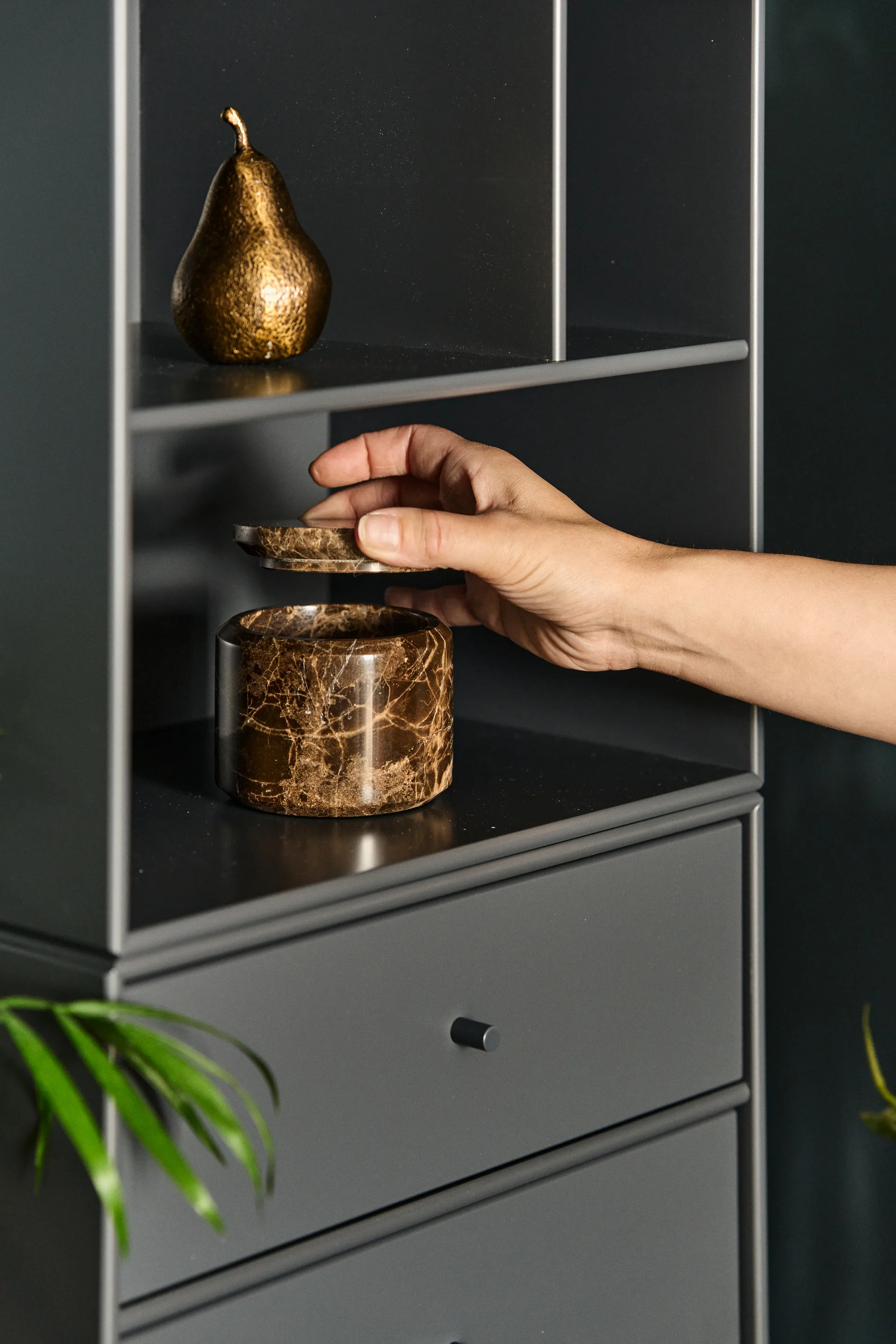 Montana Mini 1302 prateleira módulo, Antracite 04. com prateleira Montana