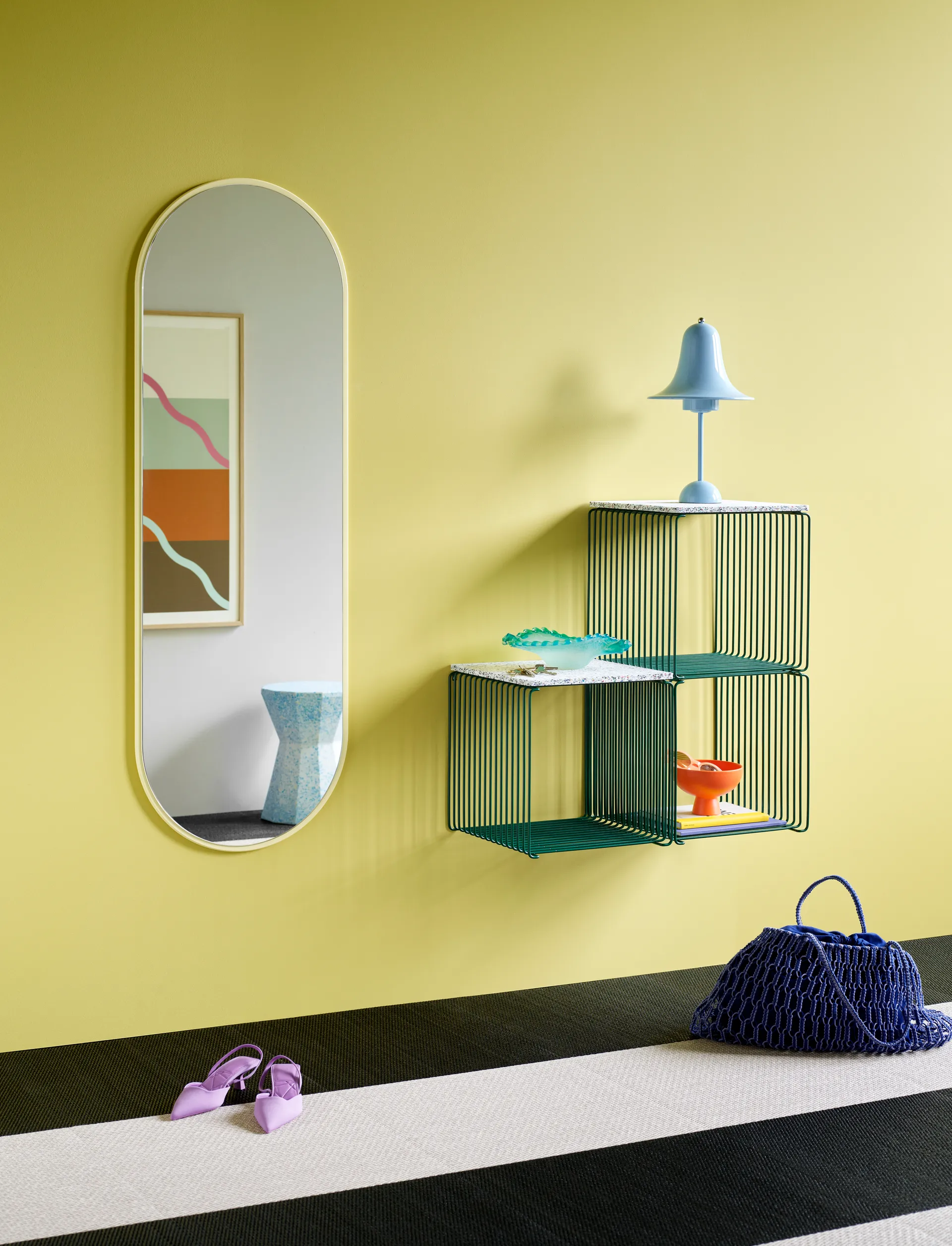 Panton Wire Single prateleira 34,8x34,8x34,8 cm, Pinheiro Montana