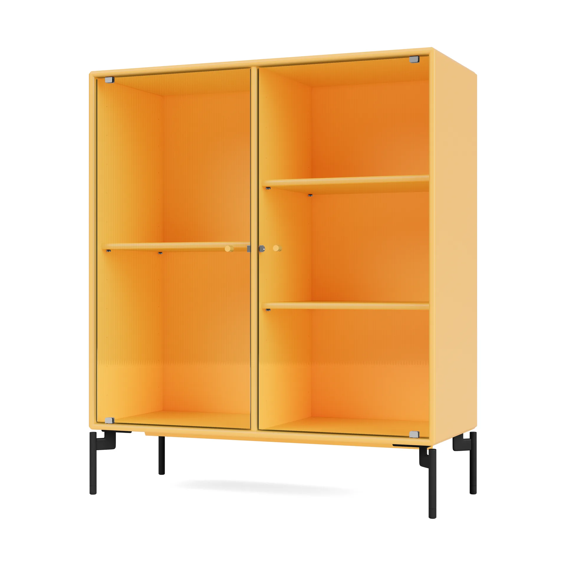 Vitrina Ripple II 69,6x82,2x30 cm, Acacia-pés Black Montana