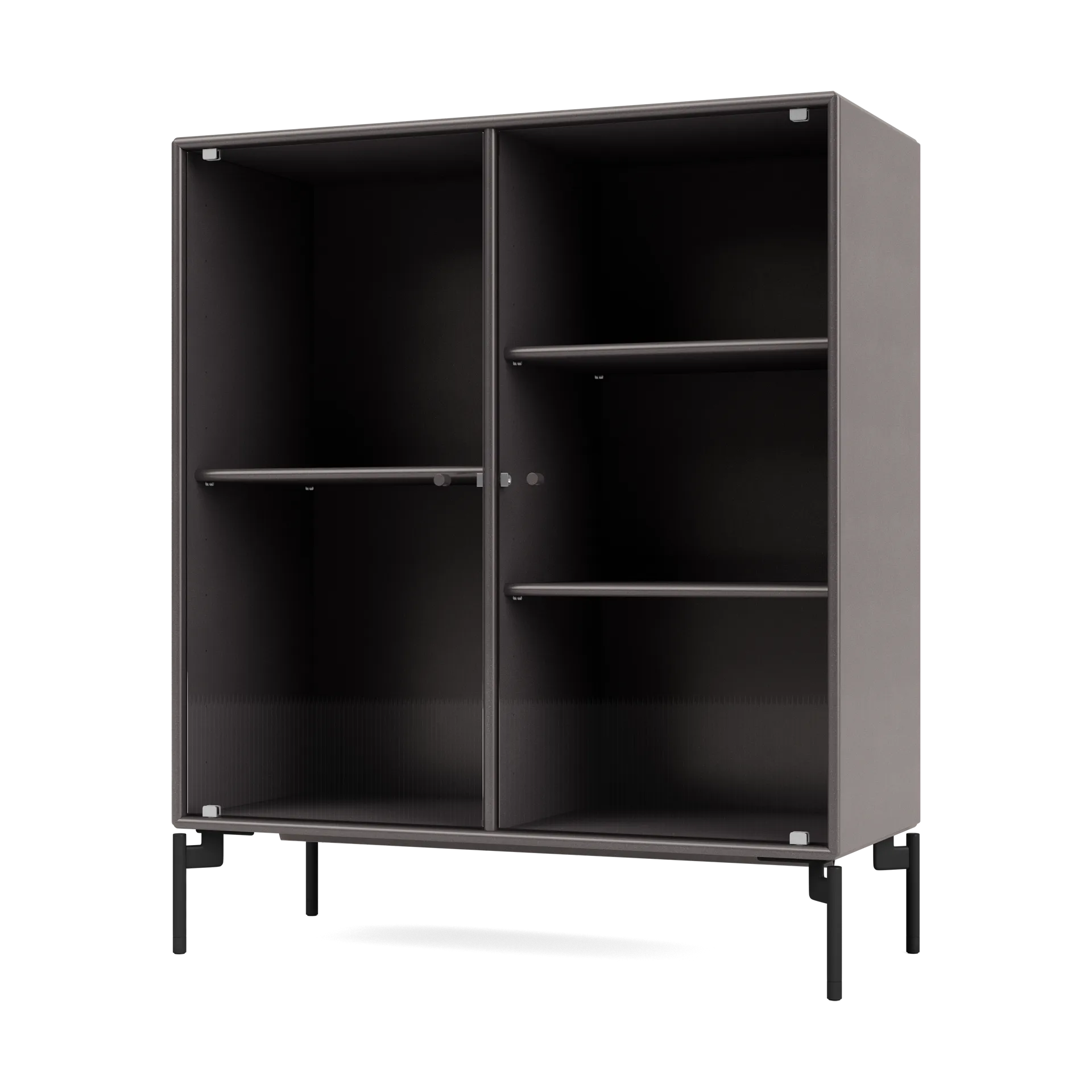 Vitrina Ripple II 69,6x82,2x30 cm, Coffee-pés Black Montana