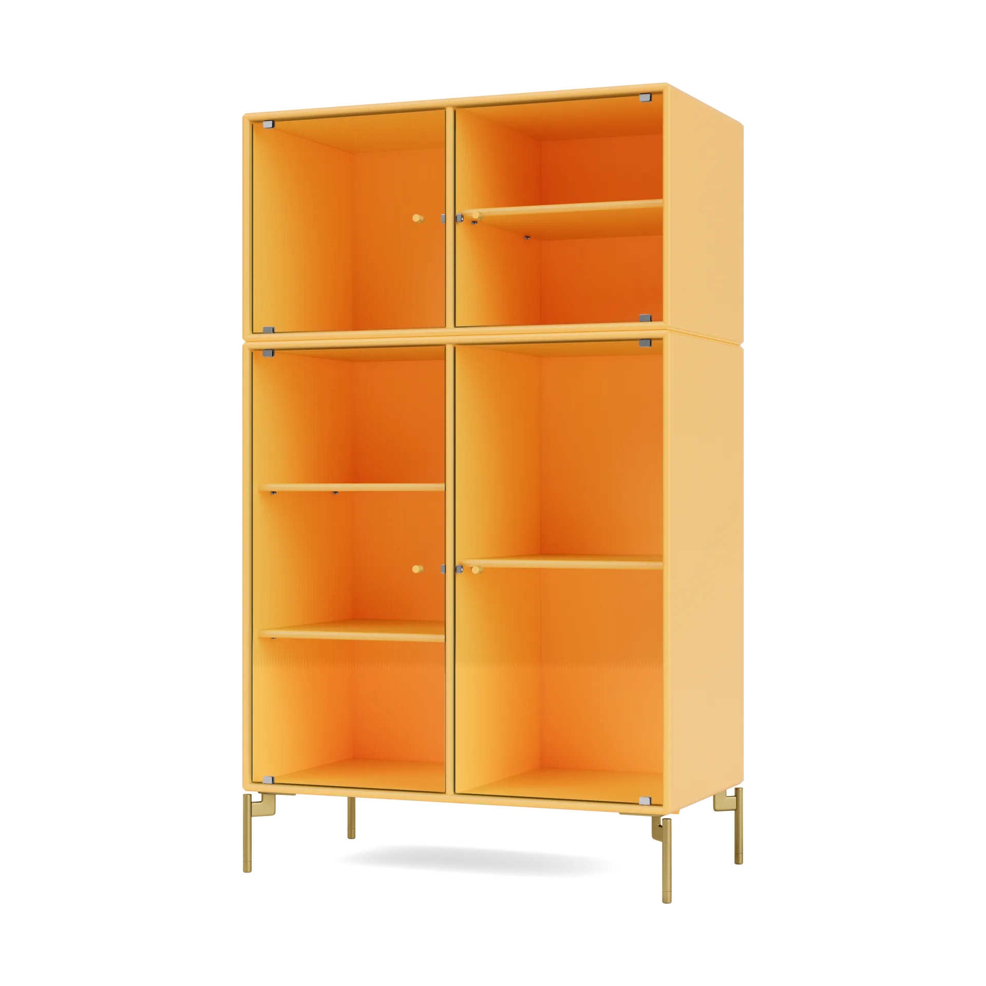 Vitrina Ripple III 69,6x117,6x38 cm, Acacia-pés Brass Montana