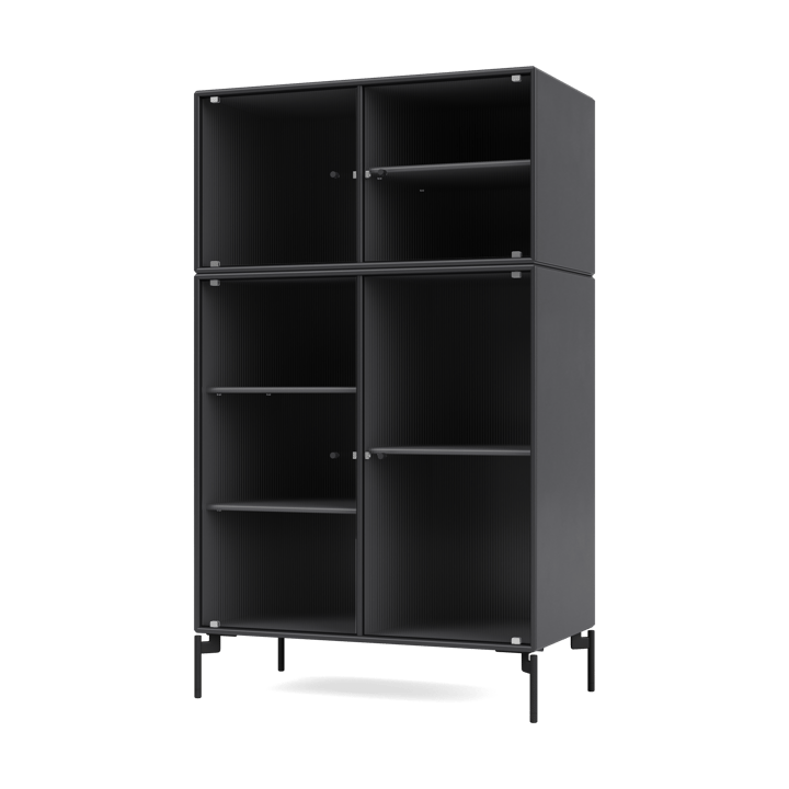 Vitrina Ripple III 69,6x117,6x38 cm, Anthracite-pés Black Montana