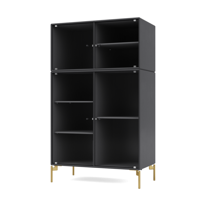 Vitrina Ripple III 69,6x117,6x38 cm, Anthracite-pés Brass Montana