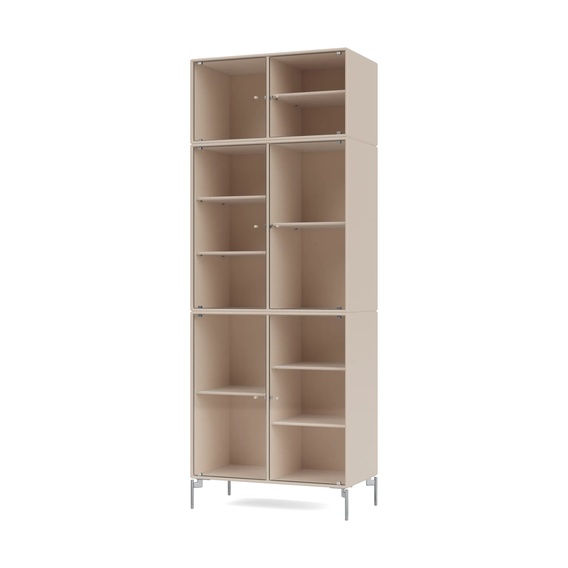 Vitrina Ripple IV 69,6x187,2x38 cm, Clay-pés Chrome Montana