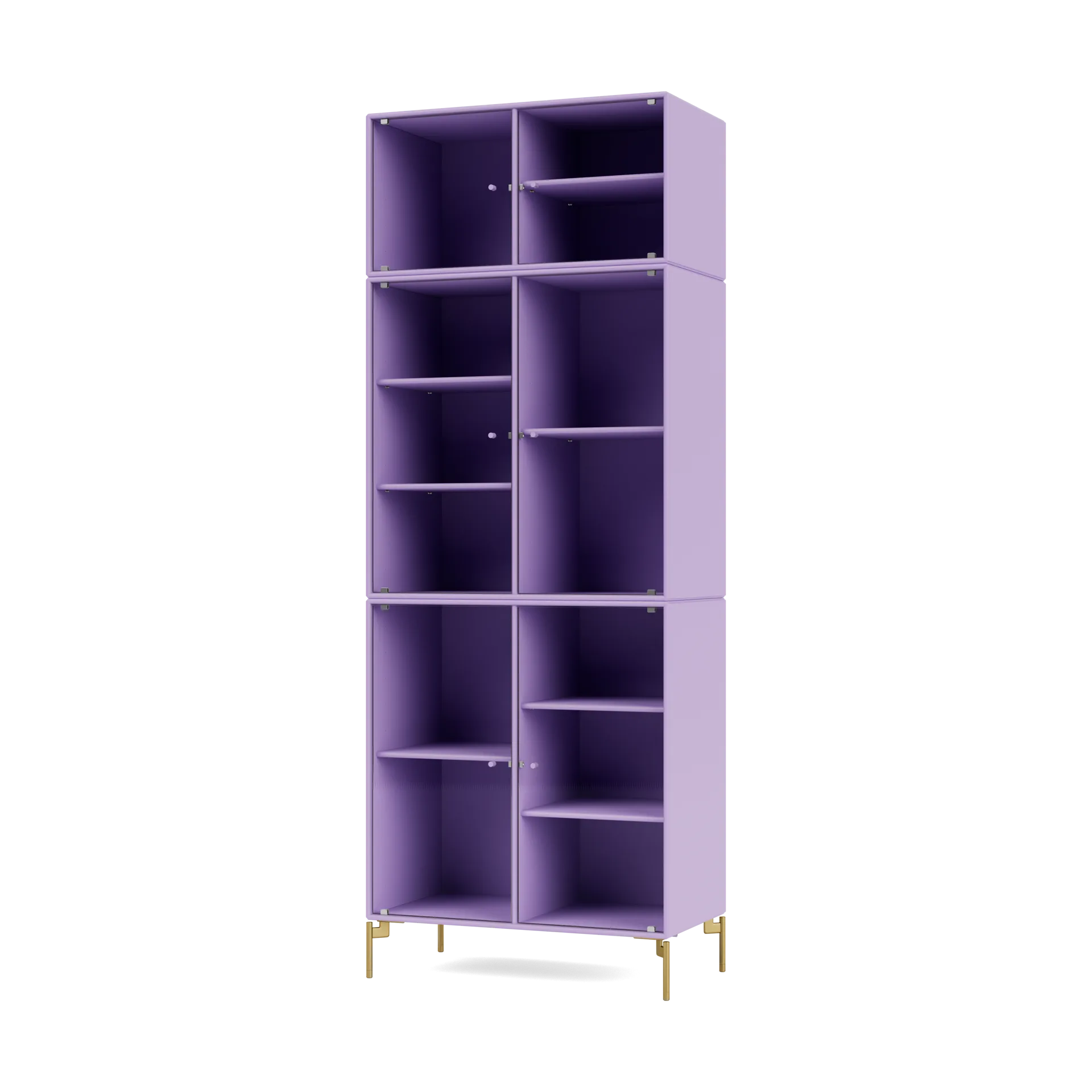 Vitrina Ripple IV 69,6x187,2x38 cm, Iris-pés Brass Montana