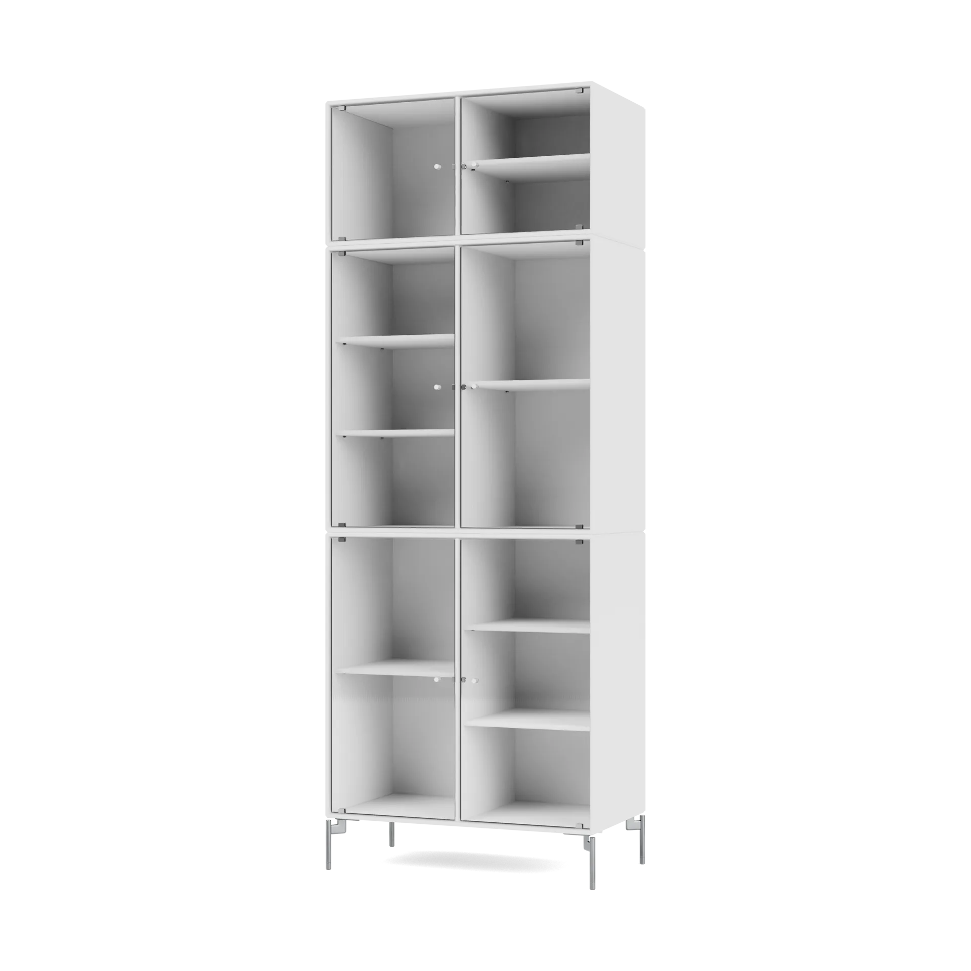 Vitrina Ripple IV 69,6x187,2x38 cm, NewWhite-pés Chrome Montana