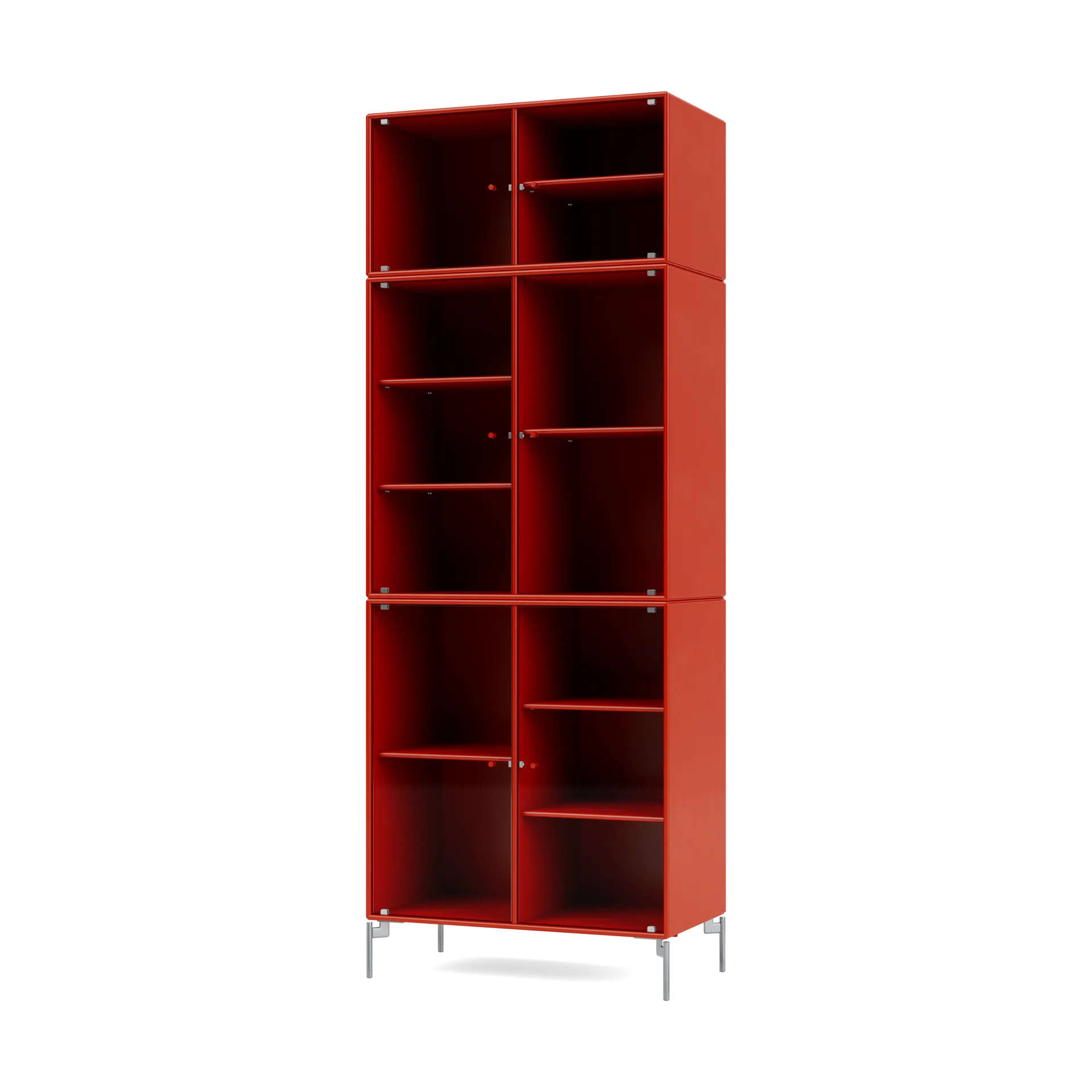 Vitrina Ripple IV 69,6x187,2x38 cm, Rosehip-pés Chrome Montana