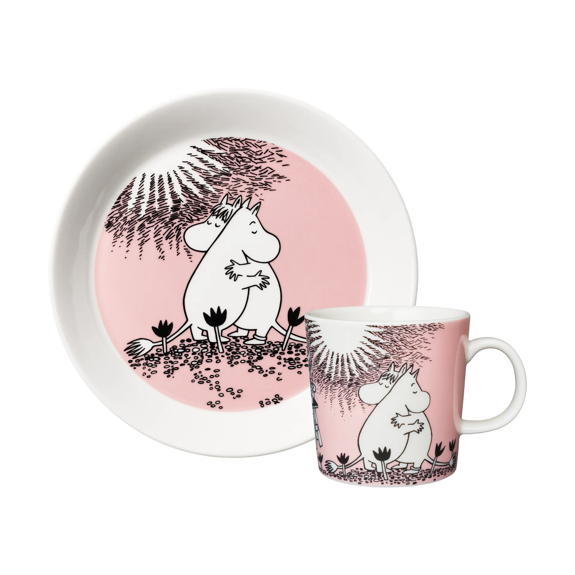 Amor 30 anos caneca Mumin e prato, 2 peças Moomin Arabia