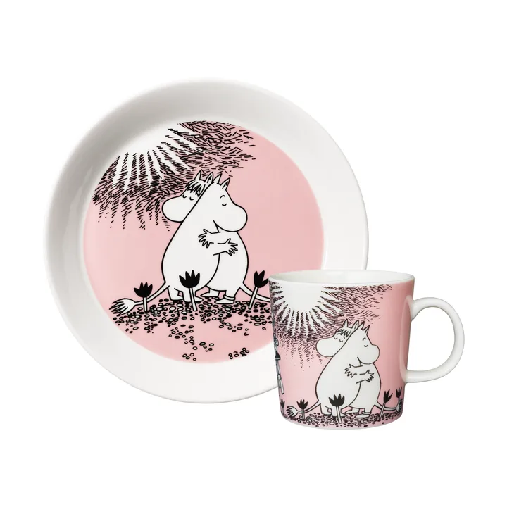 Amor 30 anos caneca Mumin e prato - 2 peças - Moomin Arabia
