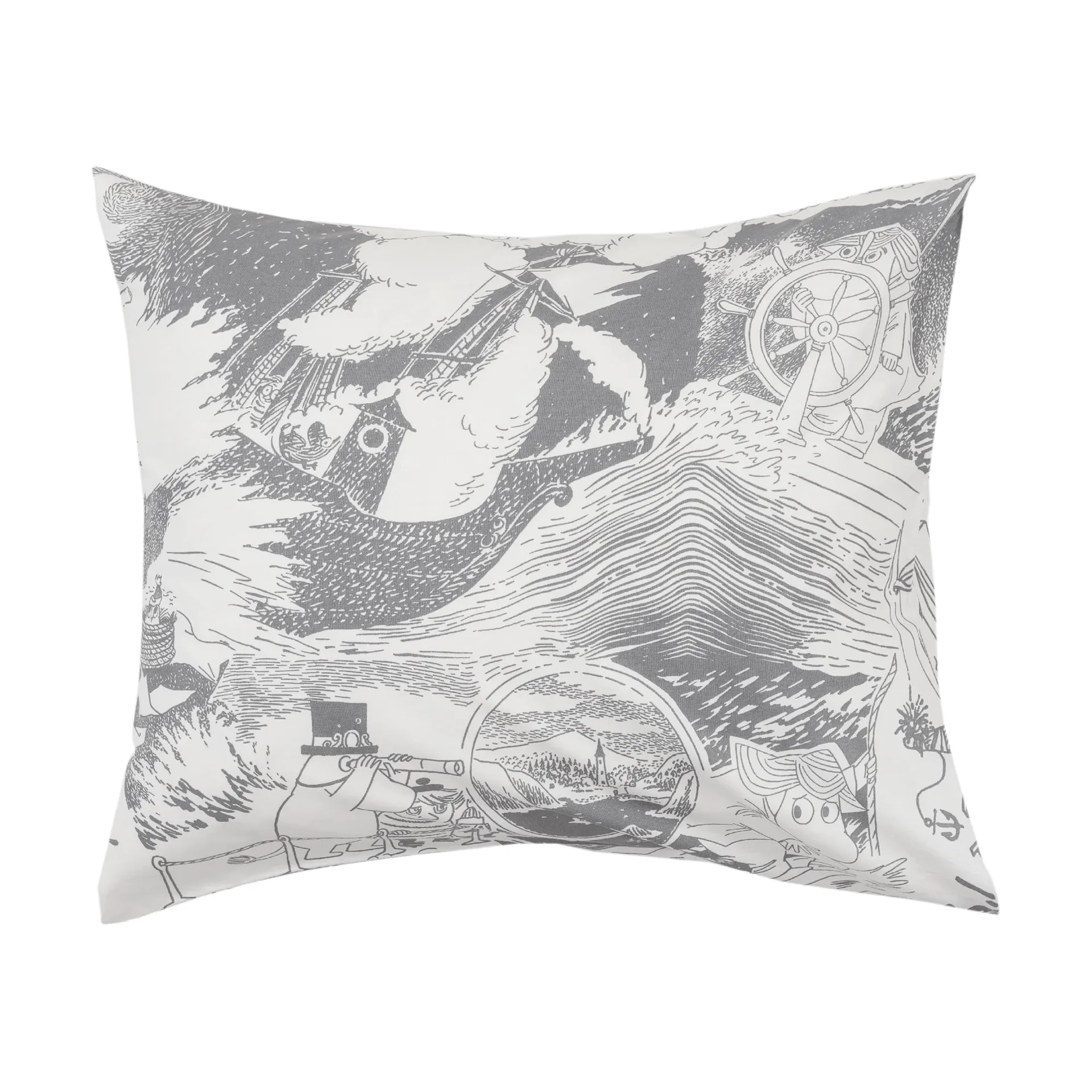 Conjunto de cama Moomin 150x210 cm, Segling, cinzento Moomin Arabia