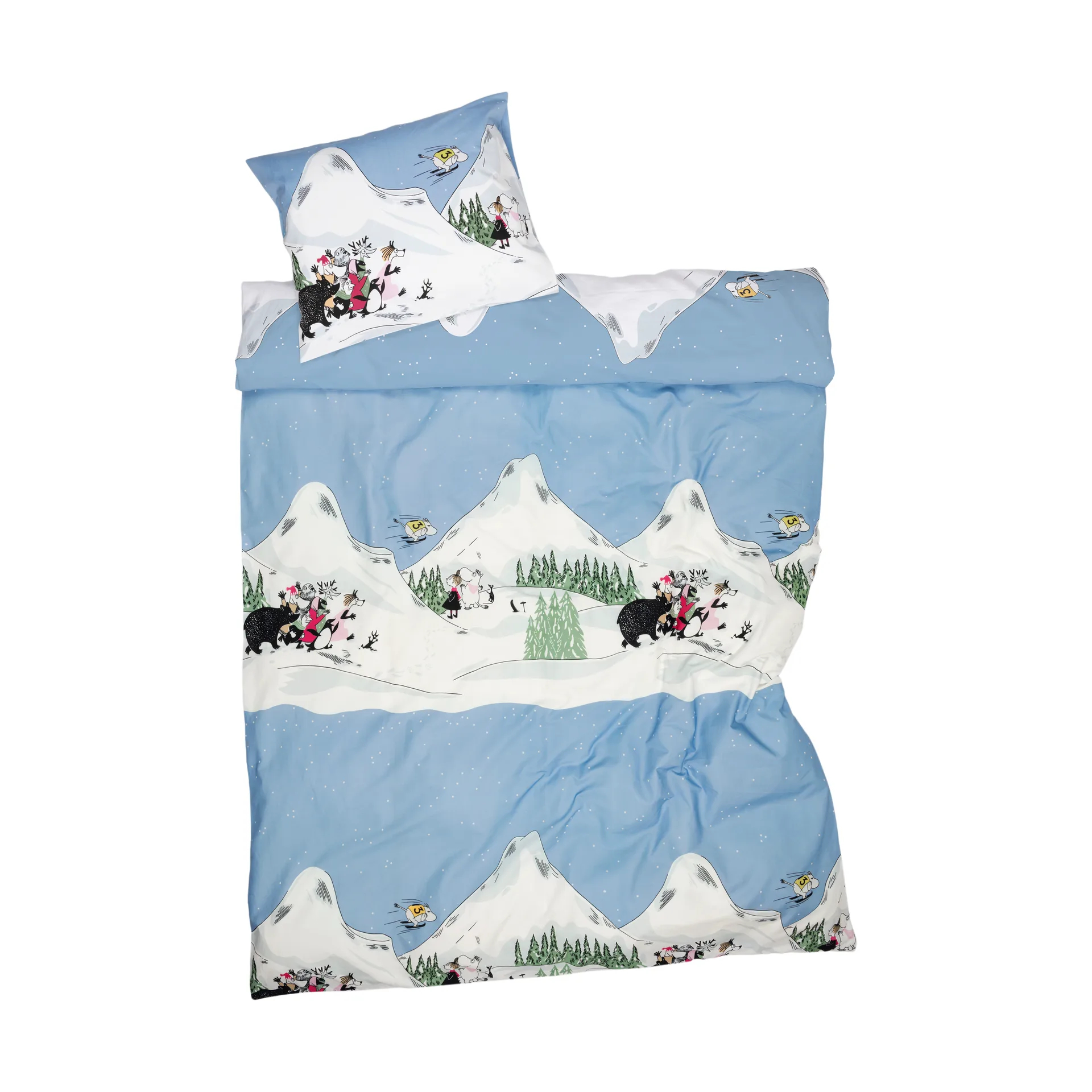 Conjunto de cama Moomin Ski jumping, 150x210 cm Moomin Arabia