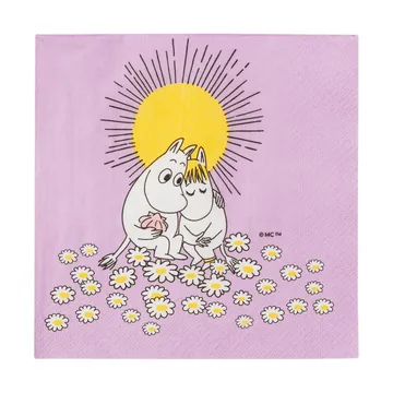 Guardanapo de papel Mumin apaixonado 33x33 cm - Pack de 20 - Moomin Arabia