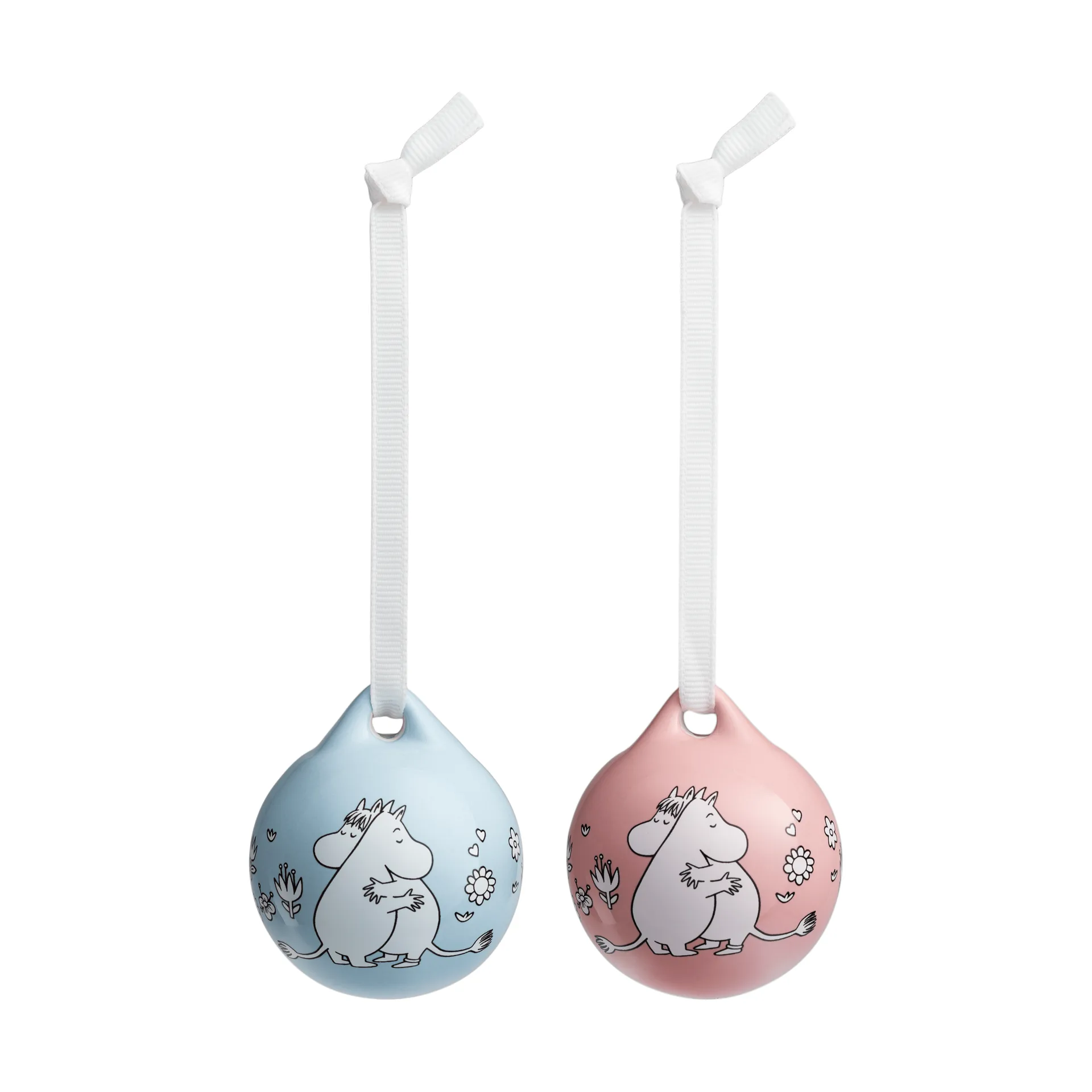 Kärlek bola de Natal Moomin, Rosa-azul, 5 cm, pack de 2 Moomin Arabia