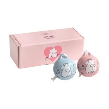 Kärlek bola de Natal Moomin - Rosa-azul, 5 cm, pack de 2 - Moomin Arabia