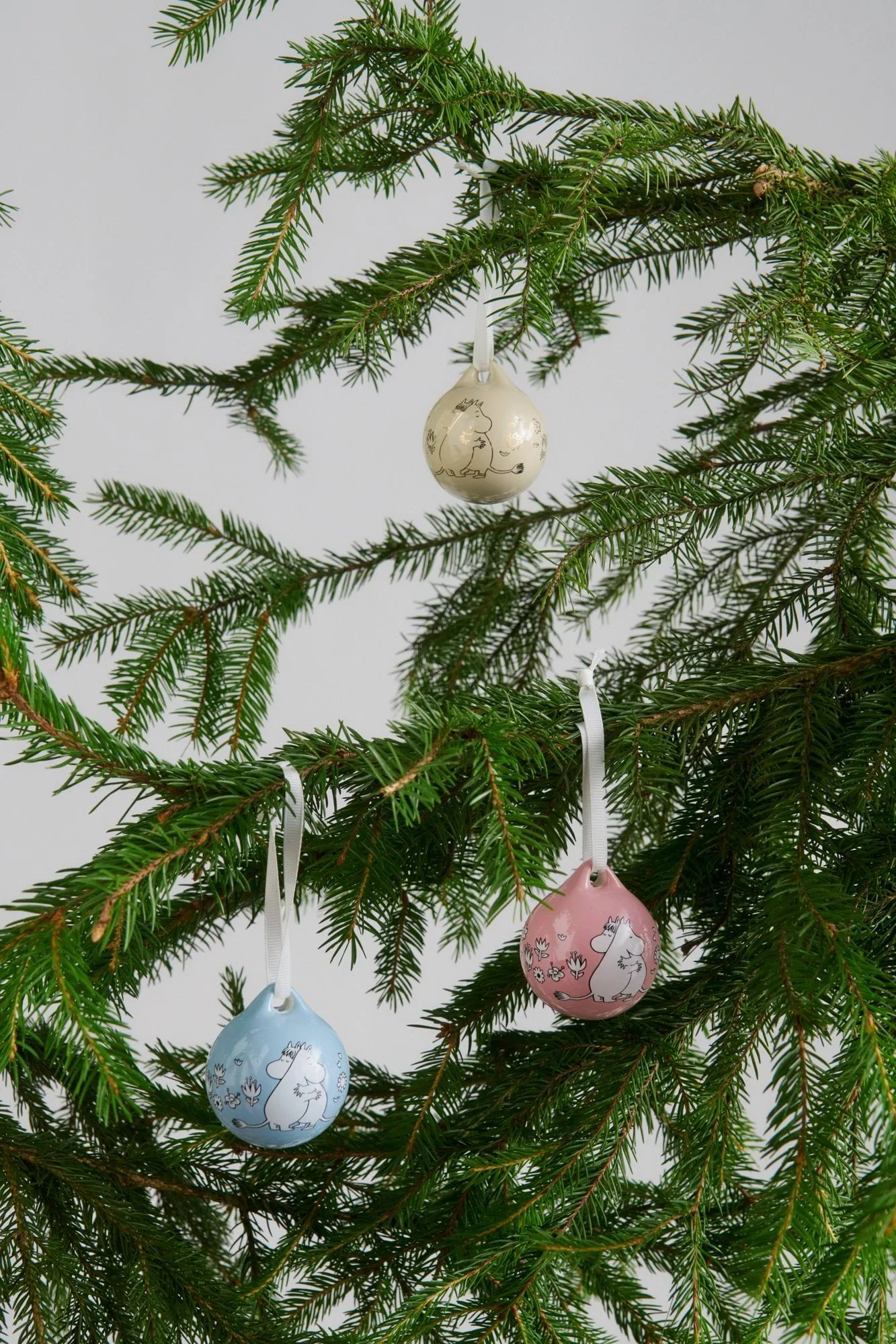 Kärlek bola de Natal Moomin, Rosa-azul, 5 cm, pack de 2 Moomin Arabia