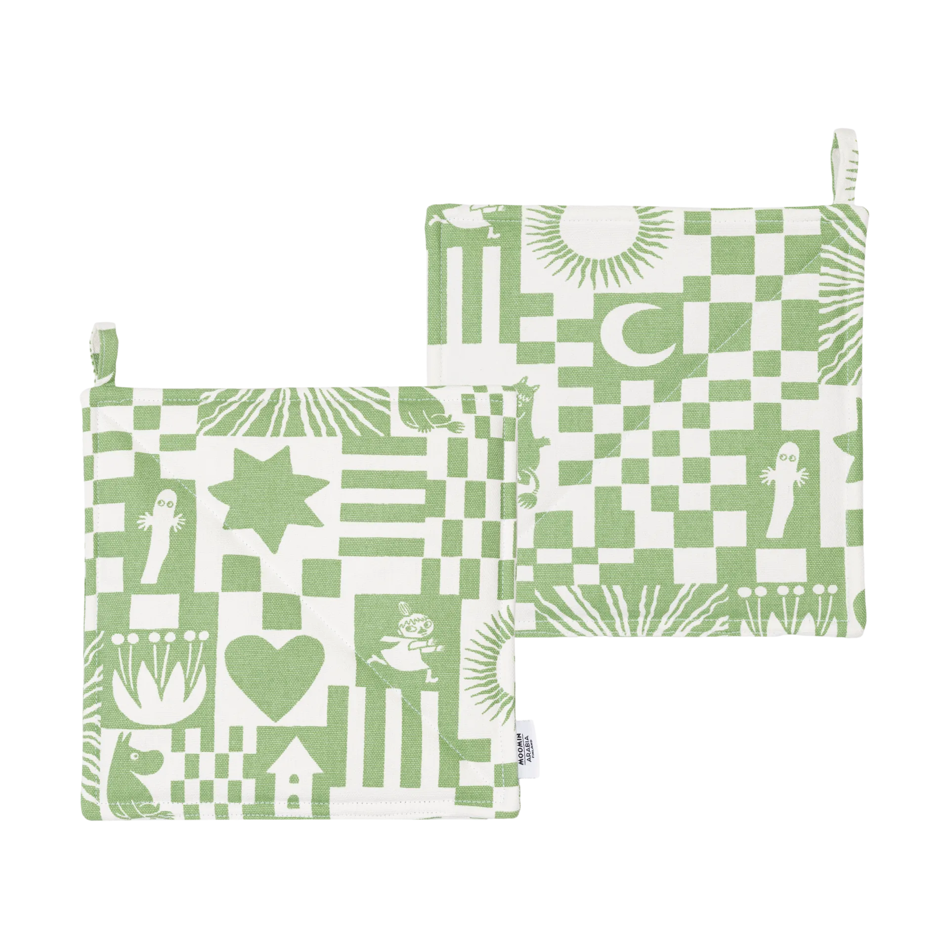 Moomin Party conj. pegas 22x22 cm 2 unidades, Verde Moomin Arabia