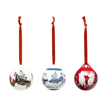 Mumin bola de Natal anual Ø5 cm 3 peças - 2025 - Moomin Arabia