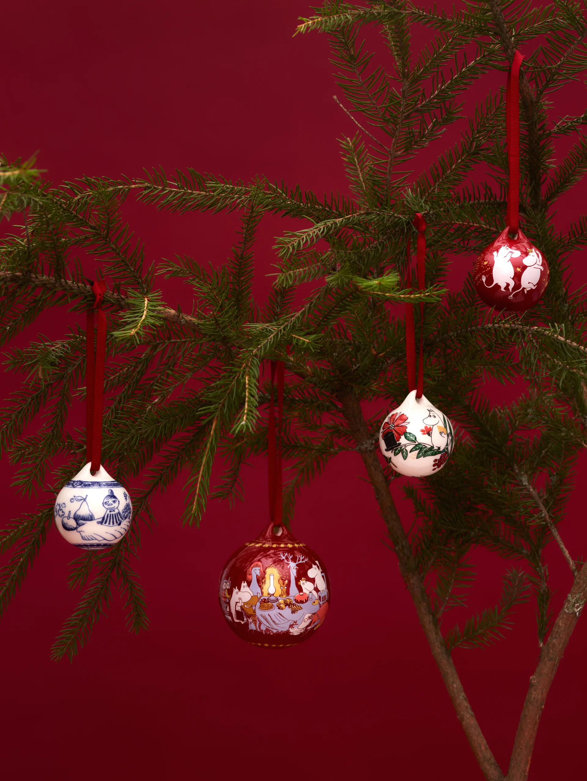 Mumin bola de Natal anual Ø5 cm 3 peças, 2025 Moomin Arabia