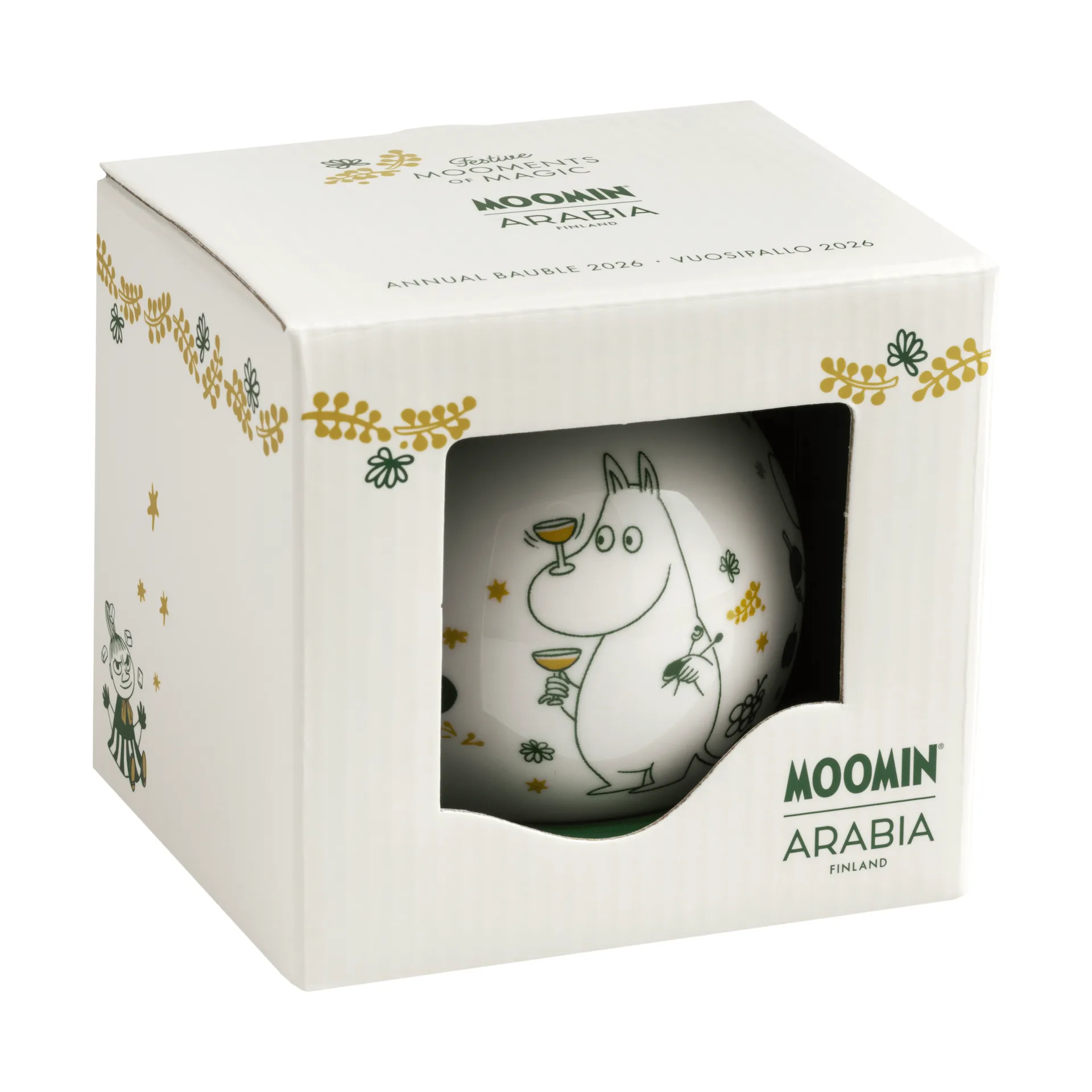 Mumin bola de Natal anual Ø8 cm, 2026, Presente de amor Moomin Arabia