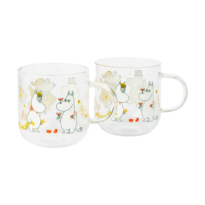 Mumin caneca de vidro - Kärleksgåva, 30 cl, conjunto de 2 - Moomin Arabia