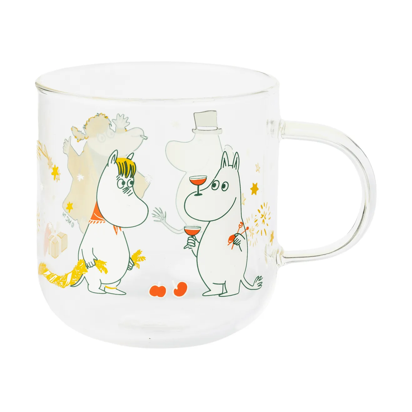 Mumin caneca de vidro, Kärleksgåva, 30 cl, conjunto de 2 Moomin Arabia